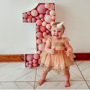 18M Pink & Gold Wildling Dress